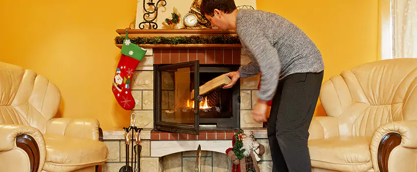 Rusted Metal Fireplace Restoration in Banning, California